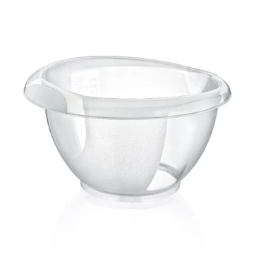 Dünya kerek mixer tál műanyag 5 l, mérő jelzéssel átlátszó