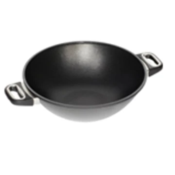 AMT Gastroguss the "World's Best Pan"  wok,  32 cm, 10 cm magas, 2 oldali fogantyúval AMT Gastroguss the "World's Best Pan"  wok,  32 cm, 10 cm magas, 2 oldali fogantyúval