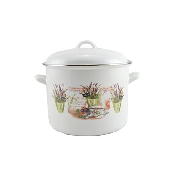 Perfect Home 13471 Zománc fazék 20 cm+fedő, levendulás