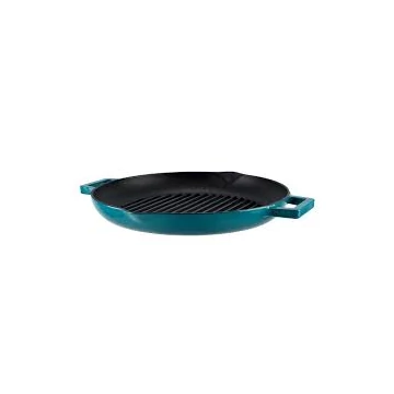Perfect Home Zománcozott Öntöttvas Grill Szeletsütő 31cm csőrös, türkizkék