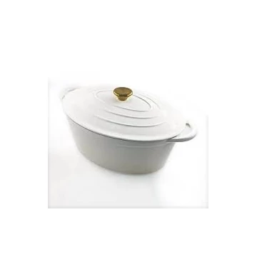 Perfect Home Zománcozott öntöttvas kacsasütő ovális 30 cm, 4.2L fehér