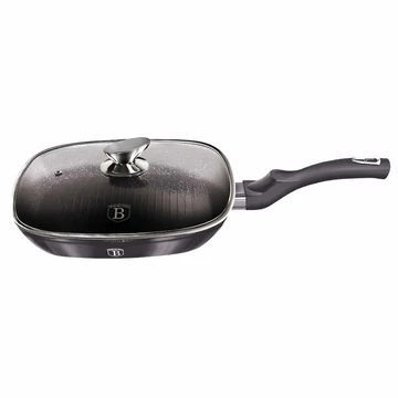 Berlinger Haus Metallic Line Carbon Edition grill serpenyő fedővel 28 cm