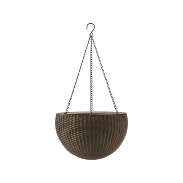Keter rattan hatású függeszthető virágtartó / cserép 229544, 17199246, 8,6L, átmérő 35 cm
