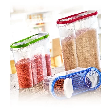 Dünya műanyag ételtartó doboz 2900 ml, 27*23*6,2 cm, homok