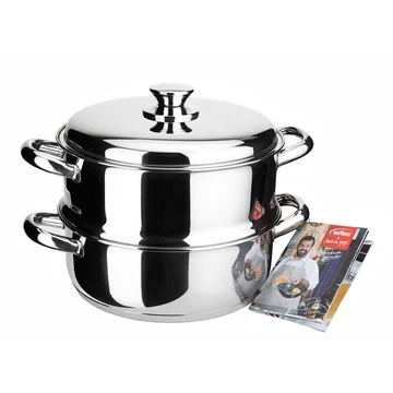 Inoxibar rozsdamentes pároló  lábas  szett szűrővel  20 x 17 cm, 18/10 rozsdamentes acélból l Ecco Acero Line Inoxibar rozsdamentes pároló  lábas  szett szűrővel  20 x 17 cm, 18/10 rozsdamentes acélból l Ecco Acero Line