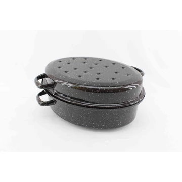 Enger Zománcozott Ovális Tál+Tető 34cm 5.5 literes Enger Zománcozott Ovális Tál+Tető 34cm 5.5 literes