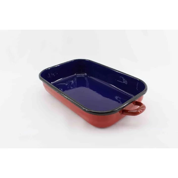 Enger Zománcozott Tepsi Füles 32 cm, piros