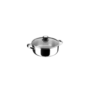 Inoxibar Forma Cristal rozsdamentes lábas 24 x 9.5 cm üveg fedővel, 4 L, 18 % inox