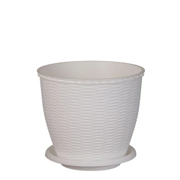 Enger cserép + alátét rattan 29 x 29  cm, 16 L, fehér Enger cserép + alátét rattan 29 x 29  cm, 16 L, fehér