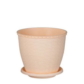 Enger cserép + alátét rattan  22 x 21 cm, 6 L,krém Enger cserép + alátét rattan  22 x 21 cm, 6 L,krém