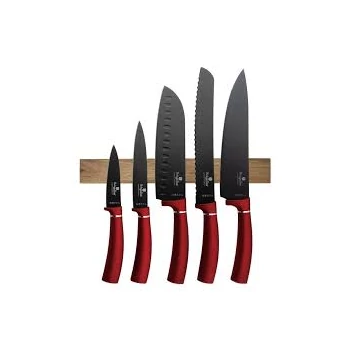 Berlinger Haus Burgundy Collection 6 részes késkészlet tapadásmentes bevonattal, mágneses fali tartóval