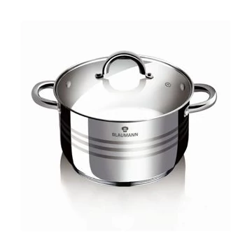 Blaumann Gourmet line rozsdamentes indukciós fazék üvegfedővel 16*11,5 cm