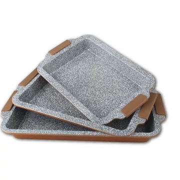 Berghome Line tepsi szett kerámia/gránit tapadásmentes  bevonattal 3 részes, szilikon fogantyúval, 36, 40, 46 cm, arany barna Berghome Line tepsi szett kerámia/gránit tapadásmentes  bevonattal 3 részes, szilikon fogantyúval, 36, 40, 46 cm, arany barna