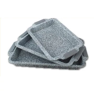 Berghome Line tepsi szett kerámia/gránit tapadásmentes  bevonattal 3 részes, szilikon fogantyúval, 35, 37, 49 cm, szürke