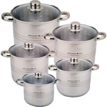 Berghome Line Rozsdamentes 10 részes fazék készlet, szett Berghome Line Rozsdamentes 10 részes fazék készlet, szett