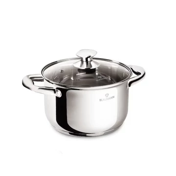 Blaumann Gourmet Line rozsdamentes magas lábas üvegfedővel 20 cm
