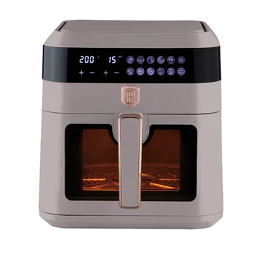 Berlinger Haus Taupe Collection Air Fryer digitális forró levegős sütő átlátszó ablakkal, 6L