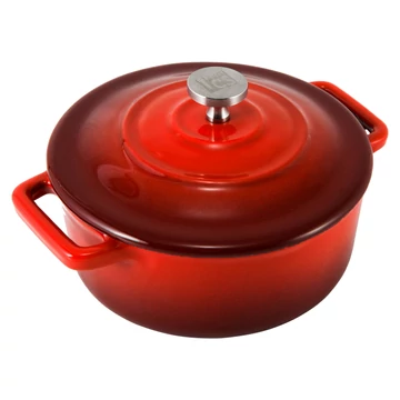 Carl Schmidt Sohn KOCH SYSTEME XANTEN, kiváló minőségű  zománcozott  öntöttvasból mini sütőtál 13 x 8 cm, piros, 0,25 L