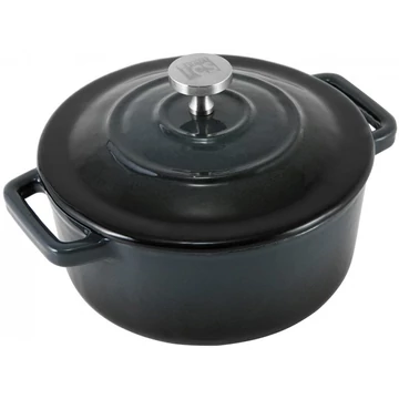 Carl Schmidt Sohn KOCH SYSTEME XANTEN, kiváló minőségű zománcozott  öntöttvasból mini sütőtál 13 x 8 cm, fekete, 0,25L