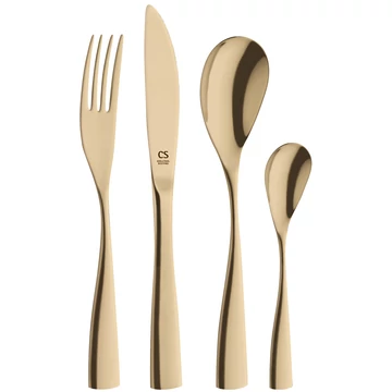 Carl Schmidt Sohn Koch Systeme Bocholt rozsdamentes acél evőeszköz készlet 24 részes, arany