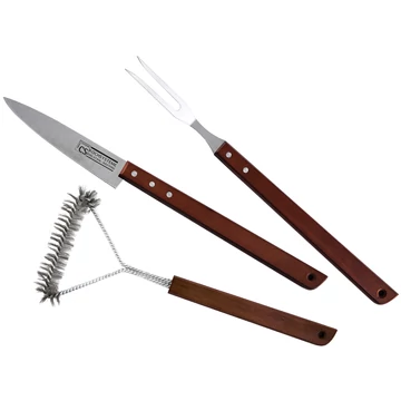 Carl Schmidt Sohn Koch Systeme Brühl grill szett 3 részes rozsdamentes acél, fa nyélllel Carl Schmidt Sohn Koch Systeme Brühl grill szett 3 részes rozsdamentes acél, fa nyélllel