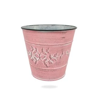Enger Pink Bádog Kaspó Kerek