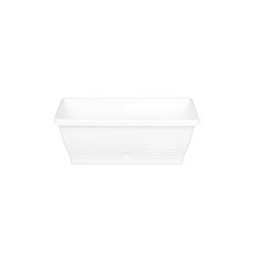 Virágláda/balkonláda virág mintás 60 x 20 x 15 cm alátéttel,fehér