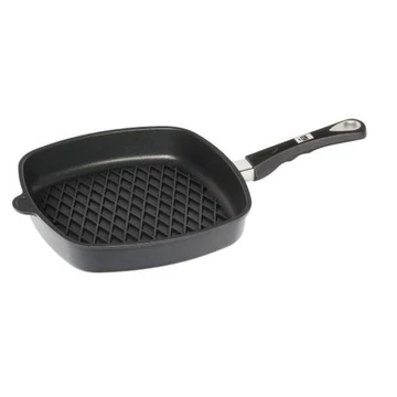 AMT Gastroguss the "World's Best Pan"  négyszögletes serpenyő BBQ grill levehető nyéllel, 28 x 28 cm, indukciós, indikátorral