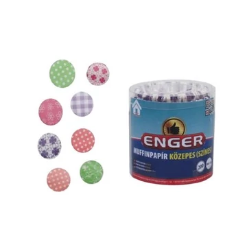 Enger közepes muffinpapír, 200 db, színes