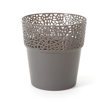 Lamela 656 virágcserép/kaspó  csipkemintás 13 cm  vegyes színben, Rosa szürke/antracyt Lamela 656 virágcserép/kaspó  csipkemintás 13 cm  vegyes színben, Rosa szürke/antracyt