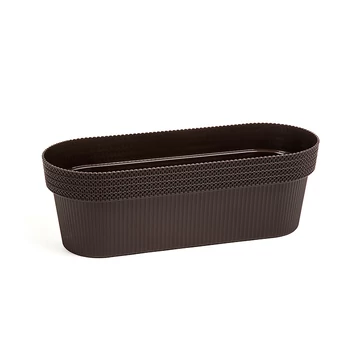 Lamela 780 balkonláda/virágcserép/kaspó  JERSEY 50 cm x 19 cm x 17 cm,  vegyes színben, kötött hatás mokka/mokka Lamela 780 balkonláda/virágcserép/kaspó  JERSEY 50 cm x 19 cm x 17 cm,  vegyes színben, kötött hatás mokka/mokka