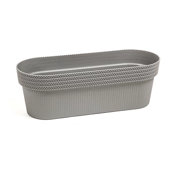 Lamela 780 balkonláda/virágcserép/kaspó JERSEY 50 cm x 19 cm x 17 cm , vegyes színben, kötött hatás v.szürke/szary Lamela 780 balkonláda/virágcserép/kaspó JERSEY 50 cm x 19 cm x 17 cm , vegyes színben, kötött hatás v.szürke/szary