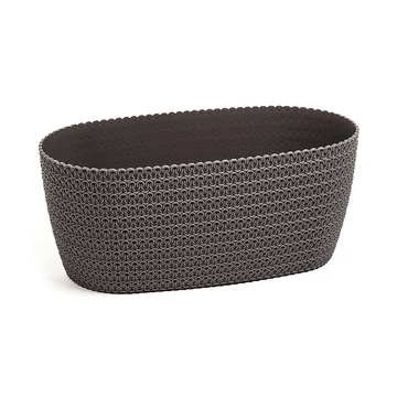 Lamela 782 balkonláda/virágcserép/kaspó  OSLONKA 38 cm x 18 cm x 15 cm .JERSEY vegyes színben, kötött hatás szürke/antracyt Lamela 782 balkonláda/virágcserép/kaspó  OSLONKA 38 cm x 18 cm x 15 cm .JERSEY vegyes színben, kötött hatás szürke/antracyt