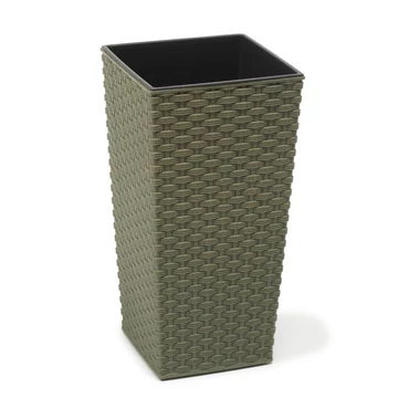 Lamela 821  ECO rattan virágcserép/kaspó FINEZJA  19X19x37 cm zöld/zielony leśny Lamela 821  ECO rattan virágcserép/kaspó FINEZJA  19X19x37 cm zöld/zielony leśny