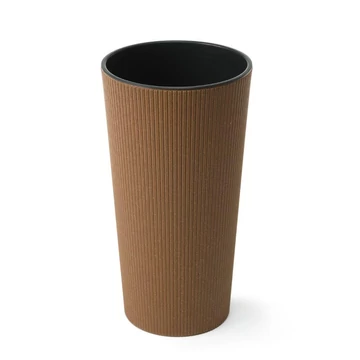 Lamela 874 LILIA ECO JUMPER virágcserép/kaspó + betét vegyes színben, 19 cm, barna/naturalne drewno