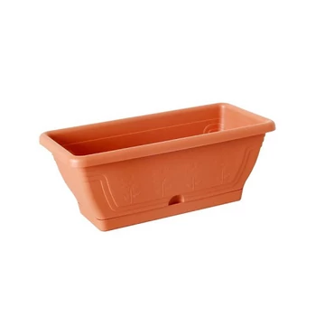 Virágláda virág mintás 60 x 20 x 15 cm alátéttel, terracotta