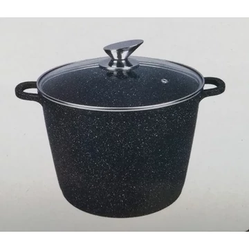 Silver Royal Diamond fazék márványbevonatos tapadásmentes üveg fedővel 28 cm 10 l, bordó márvány
