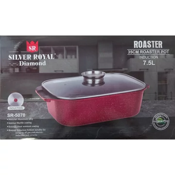 Silver Royal Diamond kacsasütő/sütőtál tapadásmentes márvány bevonattal 35 cm x 24,5 cm x 10,9 cm, 7,5L