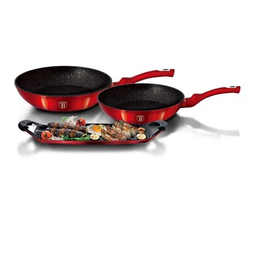 Berlinger Haus Burgundy Metallic Line Serpenyő-grill sütőlap szett 3+2 részes Berlinger Haus Burgundy Metallic Line Serpenyő-grill sütőlap szett 3+2 részes