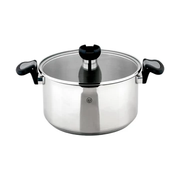 Carl Schmidt Sohn Aron rozsdamentes acél lábas szűrős üveg fedővel 16*7.5 cm, 18/10 , 1 L Carl Schmidt Sohn Aron rozsdamentes acél lábas szűrős üveg fedővel 16*7.5 cm, 18/10 , 1 L