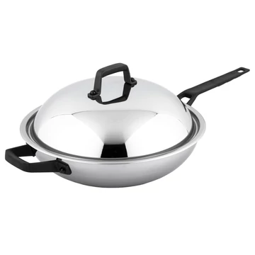 Carl Schmidt Sohn Heidelberg prémium minőségű rozsdamentes acél WOK fedővel  32 x 8.5 cm, 18/10 Carl Schmidt Sohn Heidelberg prémium minőségű rozsdamentes acél WOK fedővel  32 x 8.5 cm, 18/10