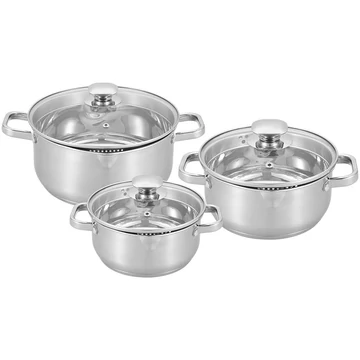 Carl Schmidt Sohn KOCH SYSTEME LEIPZIG, 6 részes rozsdamentes edény készlet  szűrőfedéllel Carl Schmidt Sohn KOCH SYSTEME LEIPZIG, 6 részes rozsdamentes edény készlet  szűrőfedéllel