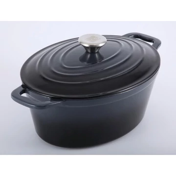 Carl Schmidt Sohn KOCH SYSTEME XANTEN, kiváló minőségű  zománcozott öntöttvasból kacsasütő, sütőtál 27,5 21 cm, fekete, 4L