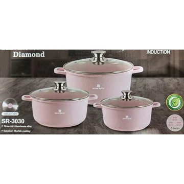 Silver Royal Diamond tapadásmentes 3db-os edényszett, rózsaszín