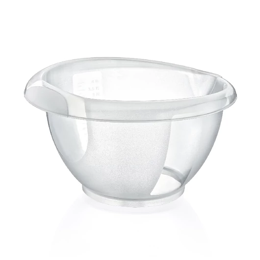 Dünya kerek mixer tál műanyag 5 l, mérő jelzéssel átlátszó