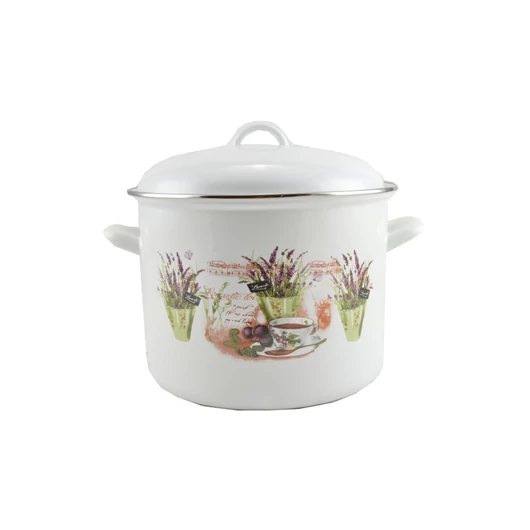 Perfect Home 13471 Zománc fazék 20 cm+fedő, levendulás