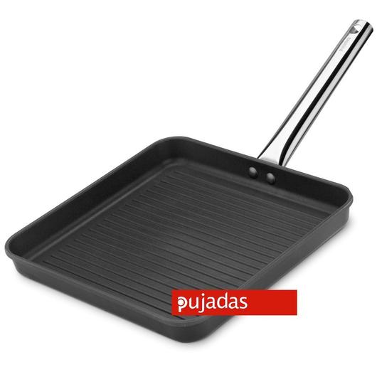 Pujadas Grillserpenyő rozsdamentes nyéllel ‘Black’ 28x28 cm