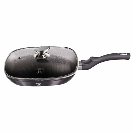 Berlinger Haus Metallic Line Carbon Edition grill serpenyő fedővel 28 cm