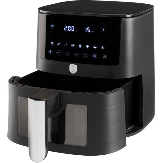 Berlinger Haus Antracit Collection Air Fryer digitális forró levegős sütő átlátszó ablakkal, 5 L