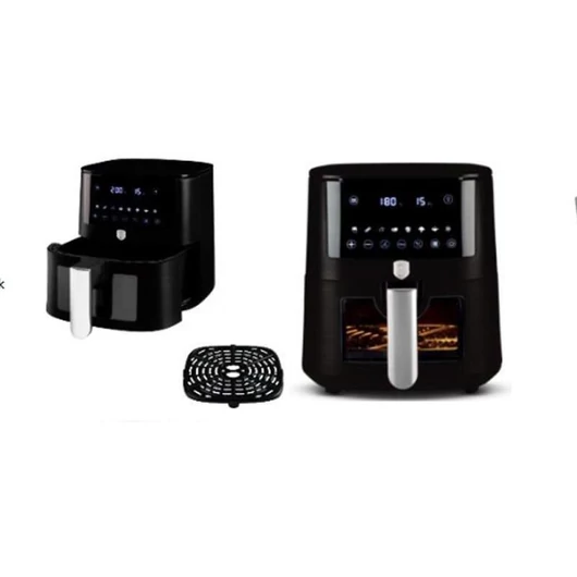 Berlinger Haus Black Rose Collection Air Fryer forró levegős sütő átlátszó ablakkal, 5L